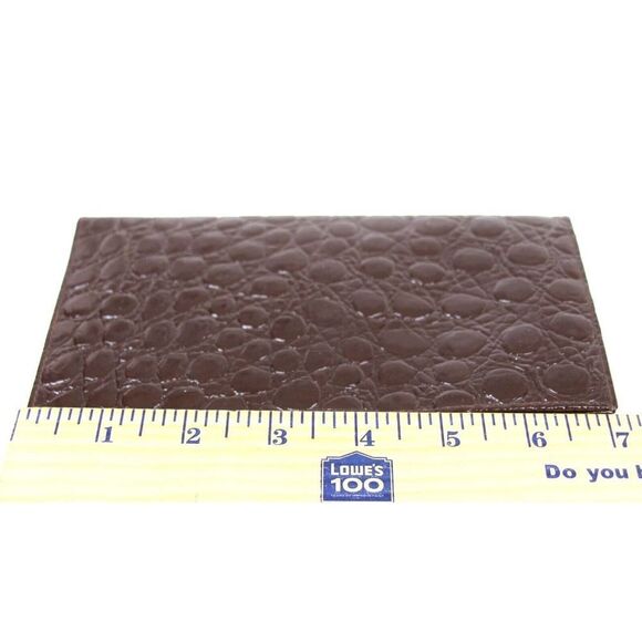 Marina Di Carrara PATENT BROWN GENUINE LEATHER ID CARD BILL BIFOLD WALLET PURSE - Picture 7 of 8